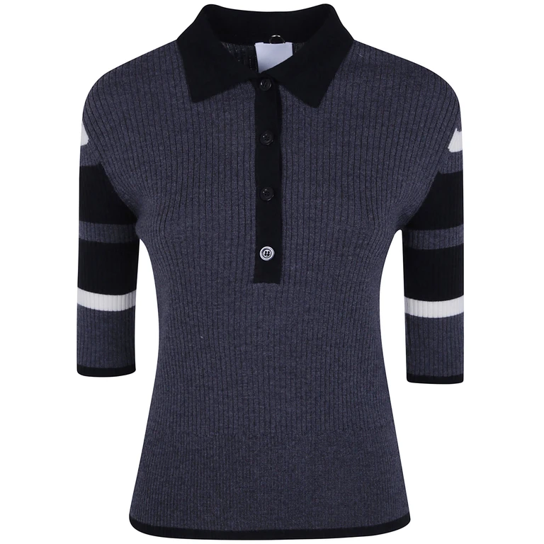 Sweater Striped Sleeve "Ag0003.G30 091 Black"