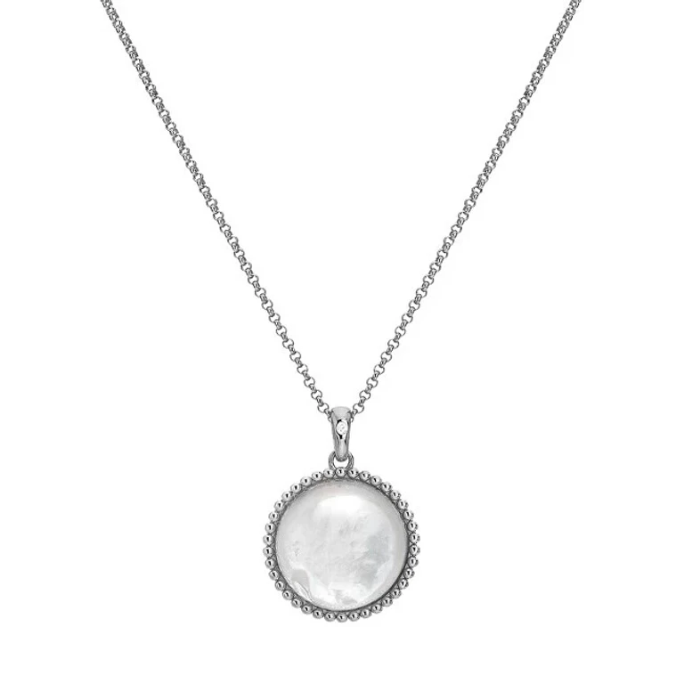 Most Loved Silver Collana con Diamond e Mother of Pearl DP922