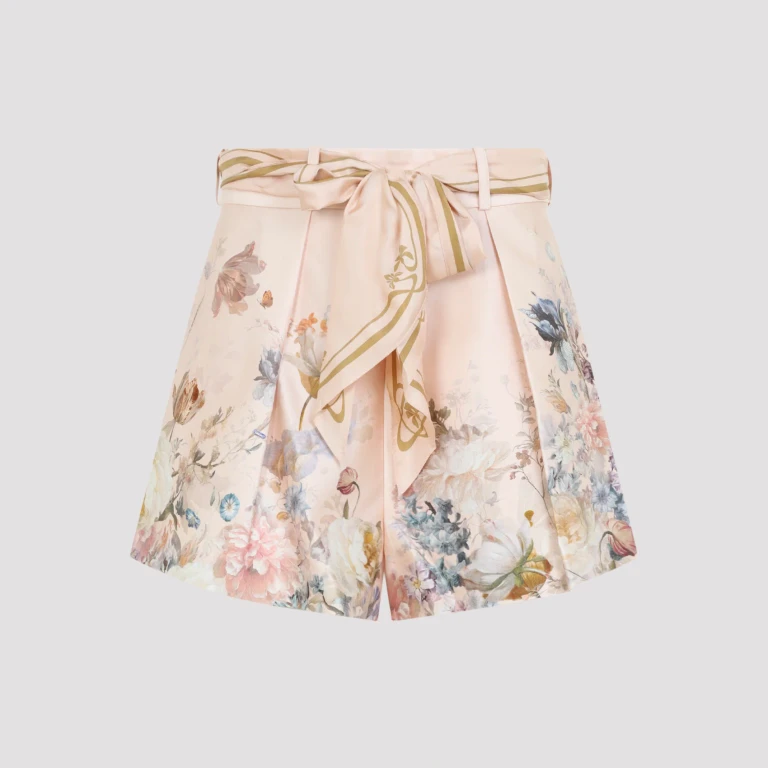 ZIMMERMANN Valiant High-Waisted Floral Print Silk and Cotton Shorts (4257AF261PEFL)