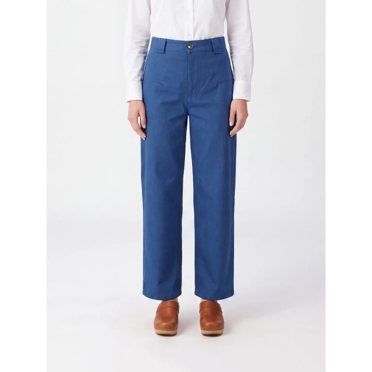 CHLOÉ High-Waisted Wide-Leg Cotton Trousers with Slant Pockets (CH26APA1904144A)