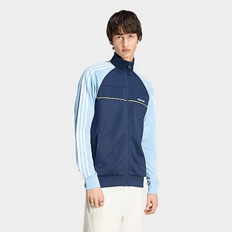 Originals Colorblock Retro Track Top in Collegiate Navy/Clear Sky