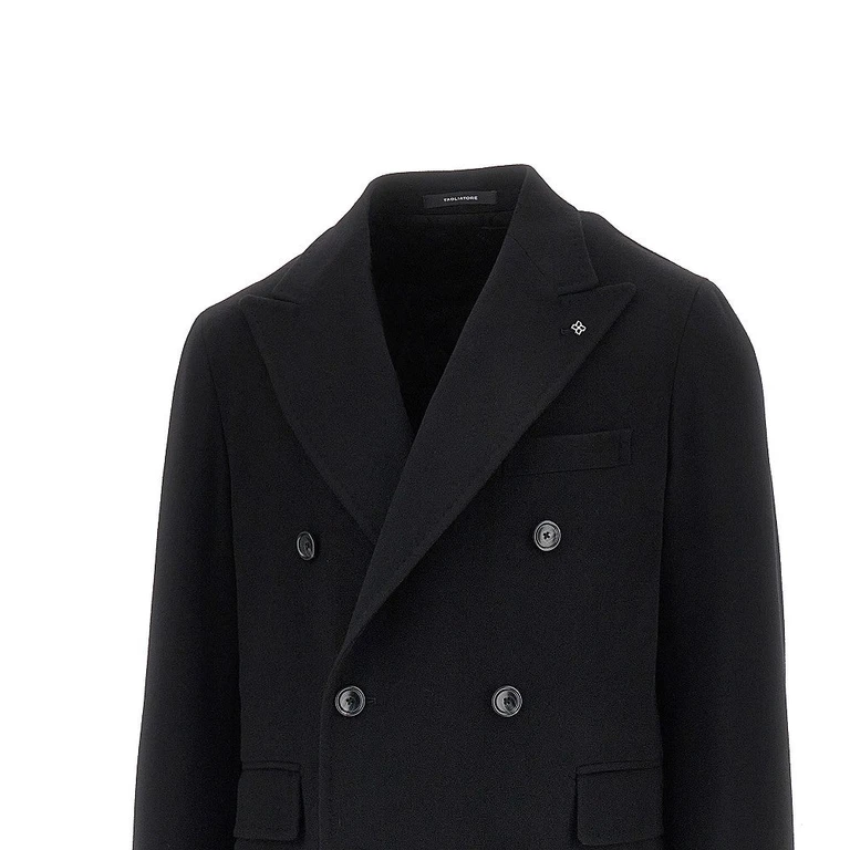 Double-breasted wool and cashmere coat Man 46