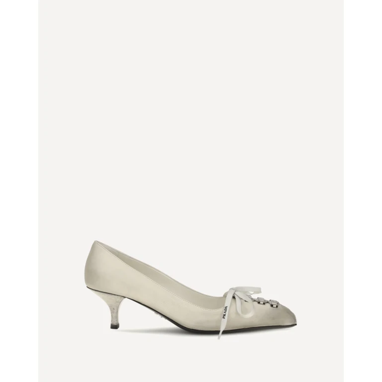 Lace-up antique-finish leather Pumps Female 37