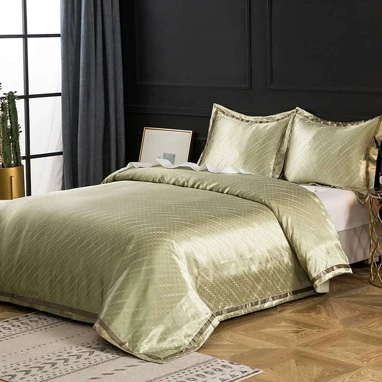 Bamboo Cotton Sateen Silk Bedding Set Bed Linens, Pillowcase, Duvet Cover