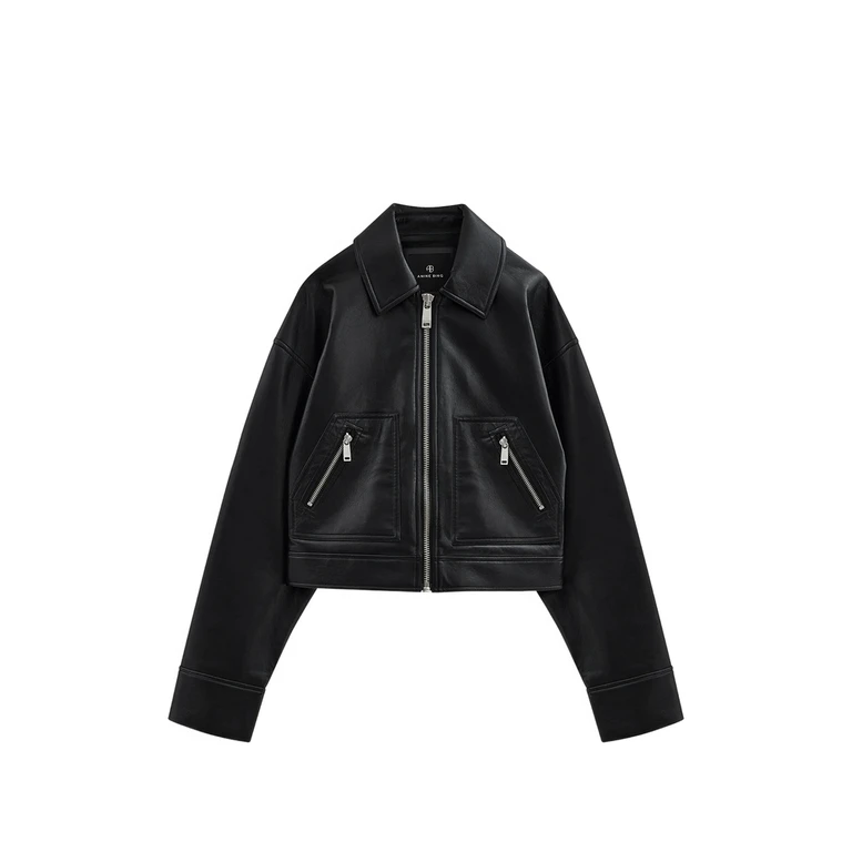 ASSAN JACKET - BLACK RECYCLED LEATHER