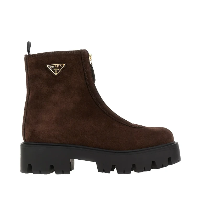 Suede leather zip-up ankle boots Woman 36+