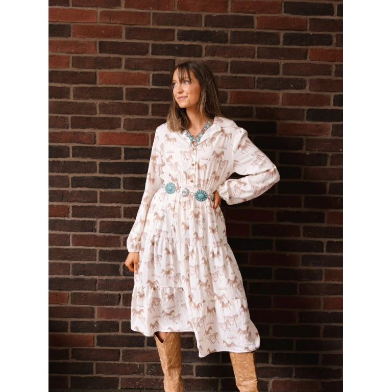 Horse Print Shirt Dress