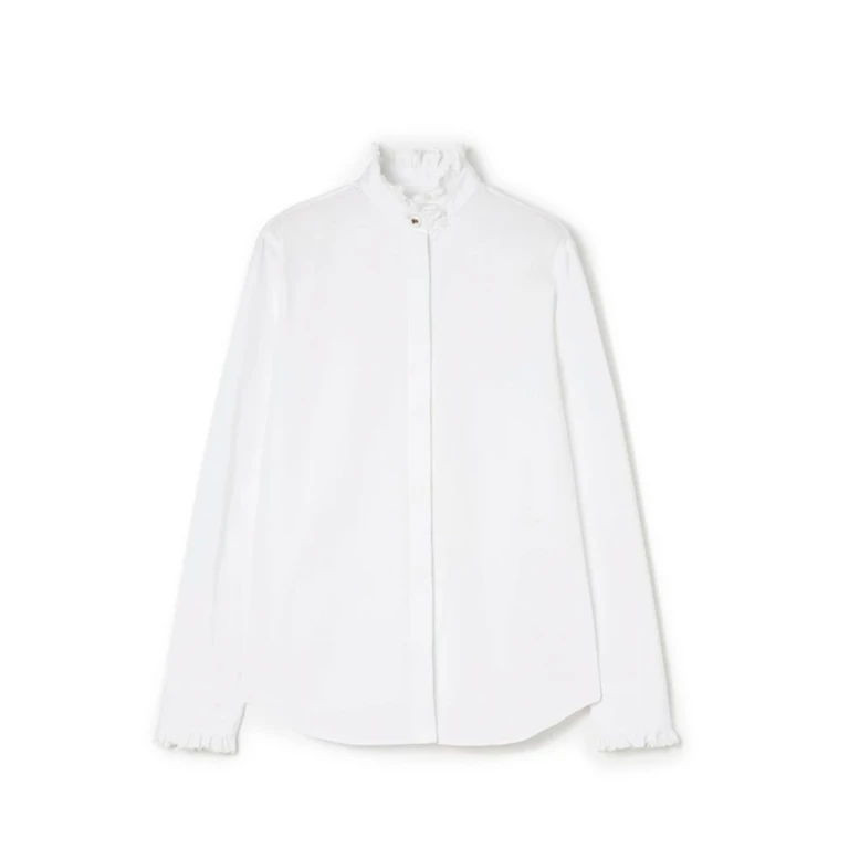 Camisa Burberry de gola alta com folhos