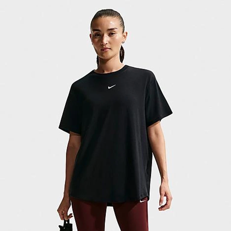 Nike Women's One Relaxed Dri-FIT Short-Sleeve Top in Black/White Size: XXS