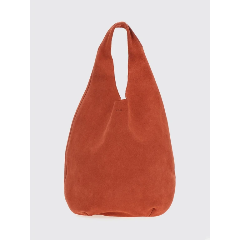 A. P.C. Le Neige Suede Leather Shoulder Bag with Rounded Shape and Flat Handle (PXCDSF67008GAM)