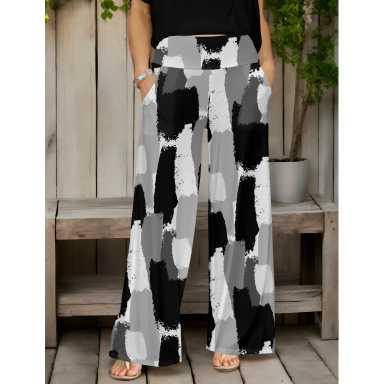 Wide Leg Pants with Pockets by Bon Apple Tea