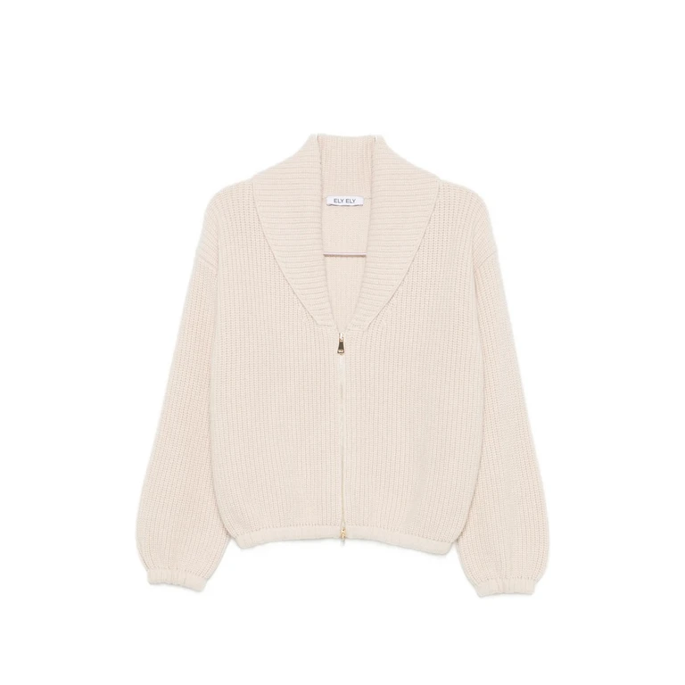 Ribbed-knit Zip-up Cardigan