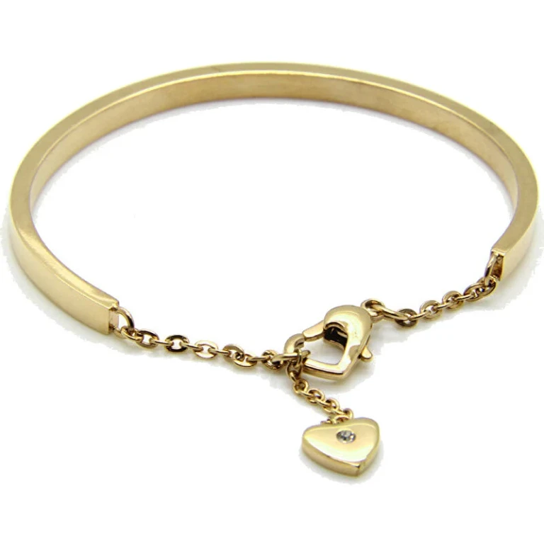 Romantic plated Bracciale with heart KBS-151-GOLD