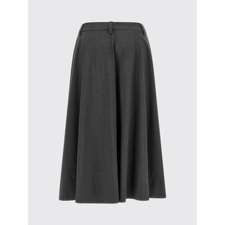 High-Waisted Wool-Blend Full Midi Skirt with Monili (M0W07G3951C4078)
