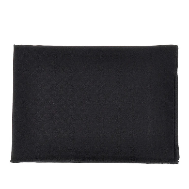Jacquard wool and silk scarf Man One Size