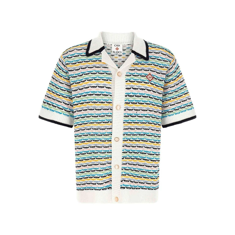 Chemise Casablanca à manches courtes à point replié - Multicolore