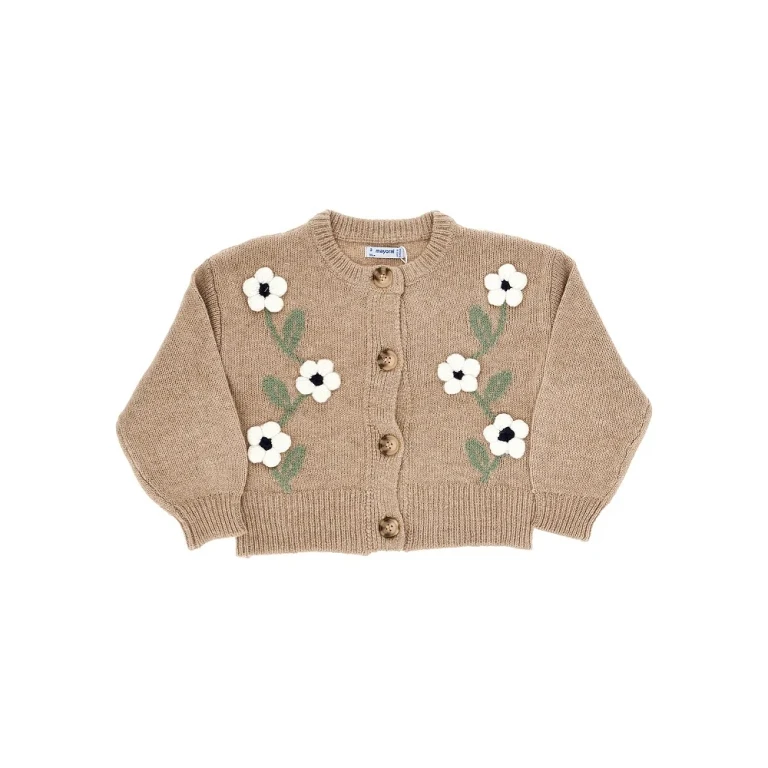 Cotton-blend cardigan with flowers Kids 3Y