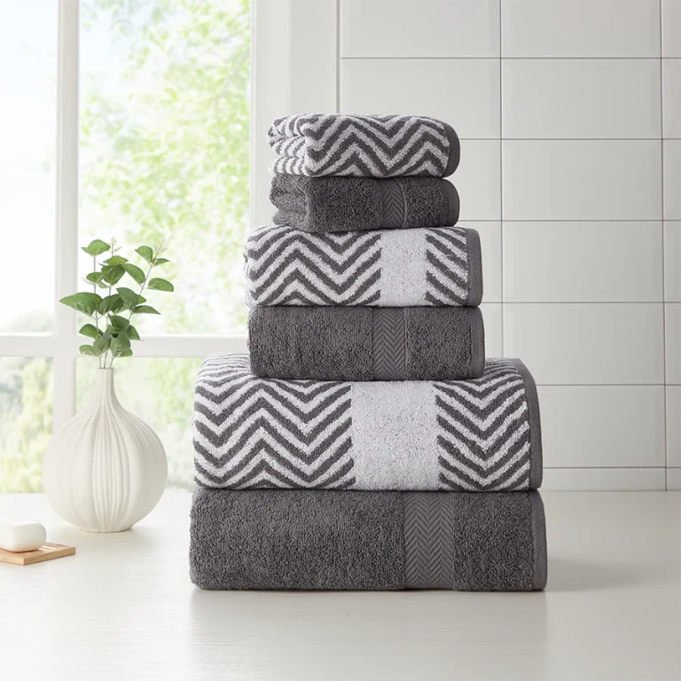6 Piece Chevron Jacquard Towel Set with Lets Dry