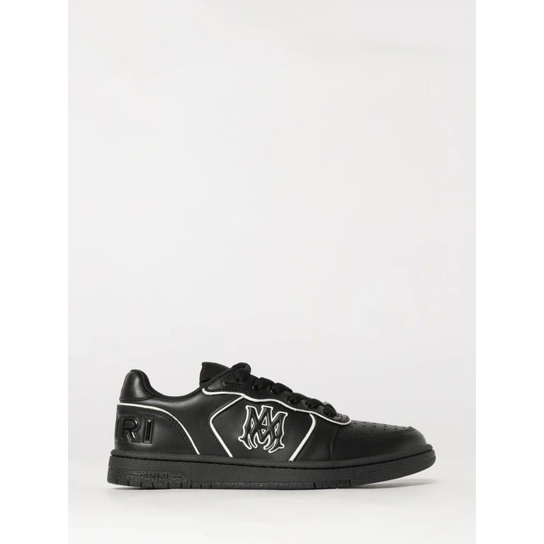 Newport Low-Top Trainers in Smooth Leather with Perforated Toe and Contrast Logo (AMSNSN1061003E)