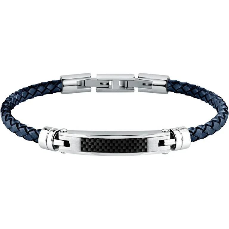 Modern men´s blue leather Bracciale Moody SQH61