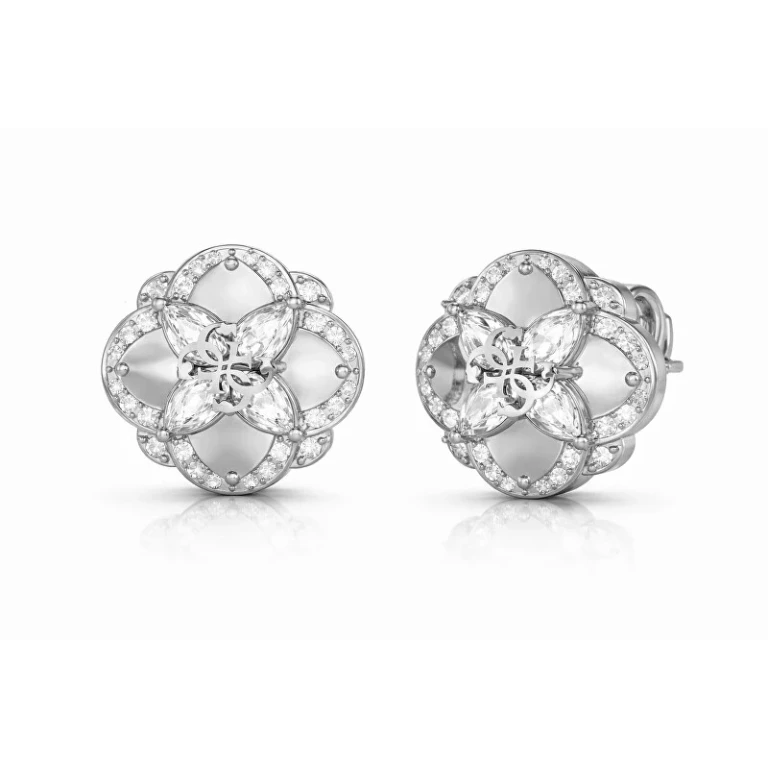 Steel stud Orecchini with zircons Wild Flower JUBE05504JWRHT/U