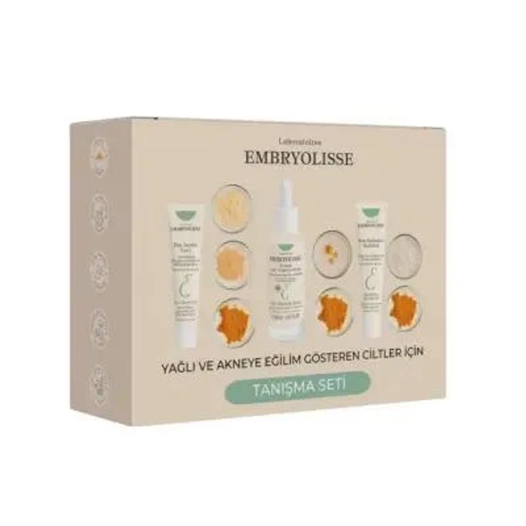 Skincare Set for Acne-Prone Skin - Travel Size Kit with Mattifying Moisturizer, Anti-Blemish Serum & 3-in-1 Secret Paste