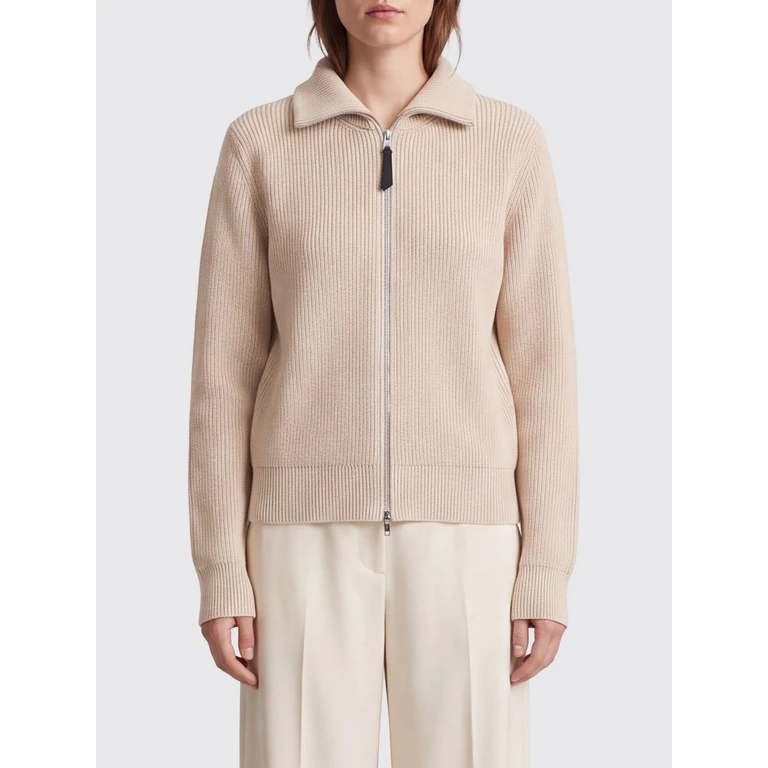 Zip-Up Turtleneck Cardigan in Wool and Cotton Knit (S51HP0035S17781105F)