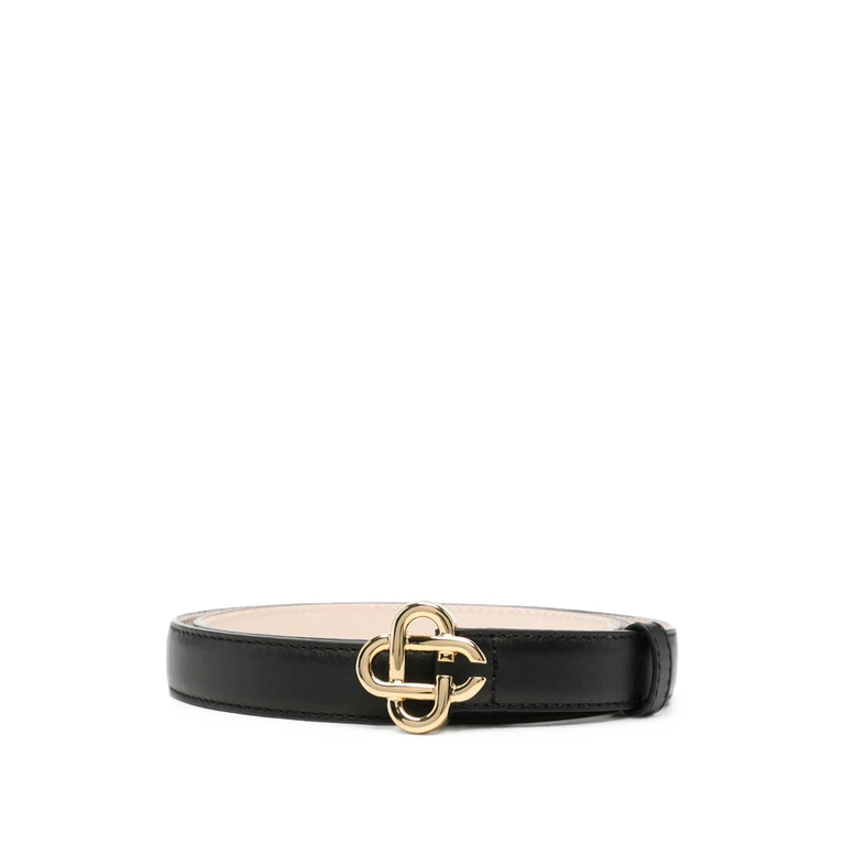 Logo-buckle Leather Belt