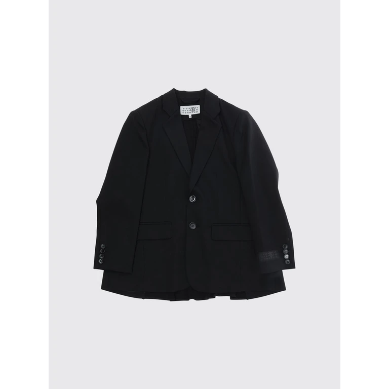 Manteau noir en laine mélangée