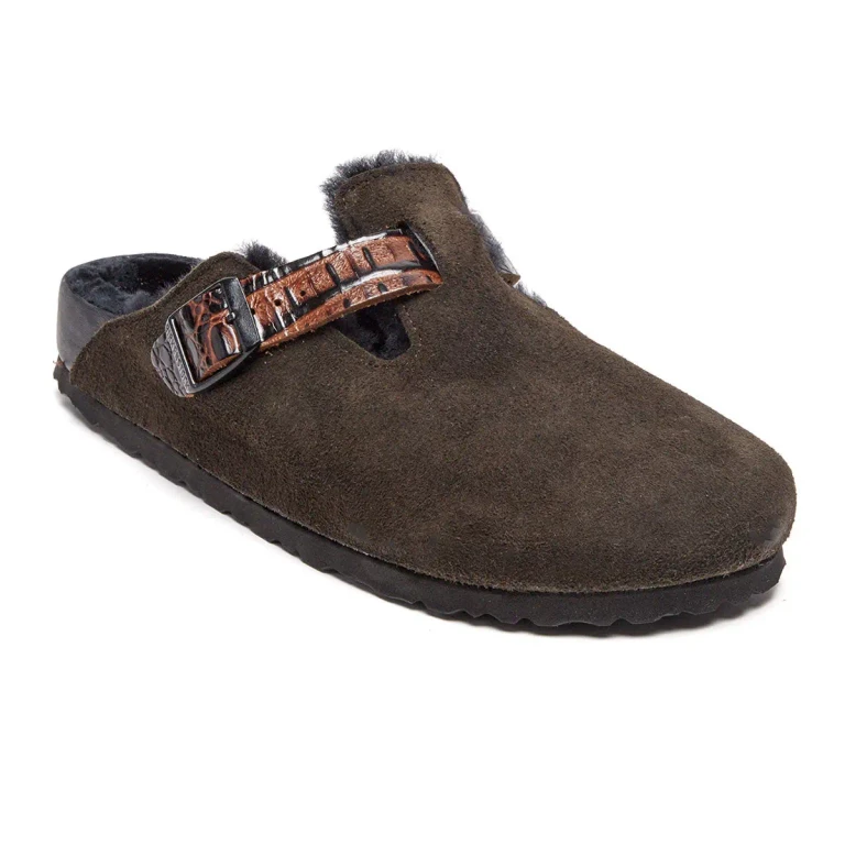 Boston BL Shearling Exquisite Suede Leather Clog