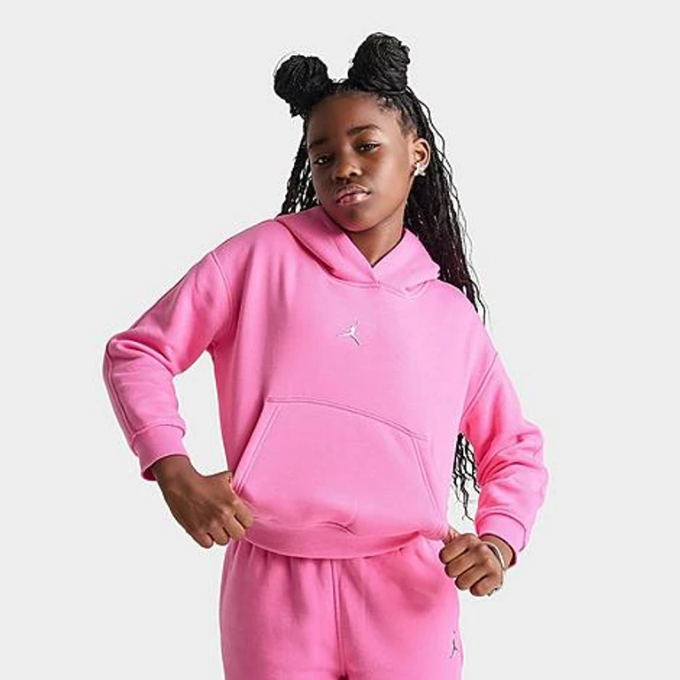 Jordan Girls' Big Kids Brooklyn Pullover Hoodie in Gym Pink Size: Small