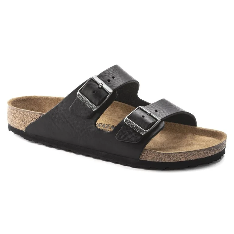 Arizona Grip Leather Vintage Wood Black Sandals
