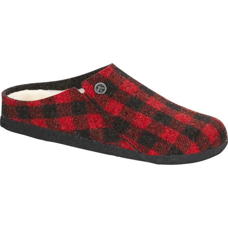 Zermatt Shearling Wool Felt Plaid Red