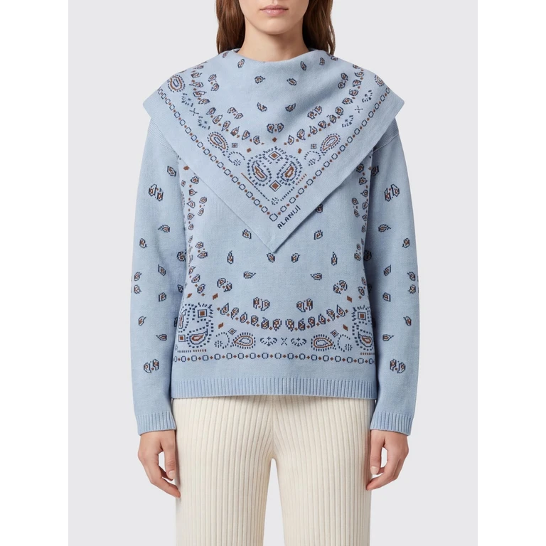 Pull col rond bleu ALANUI