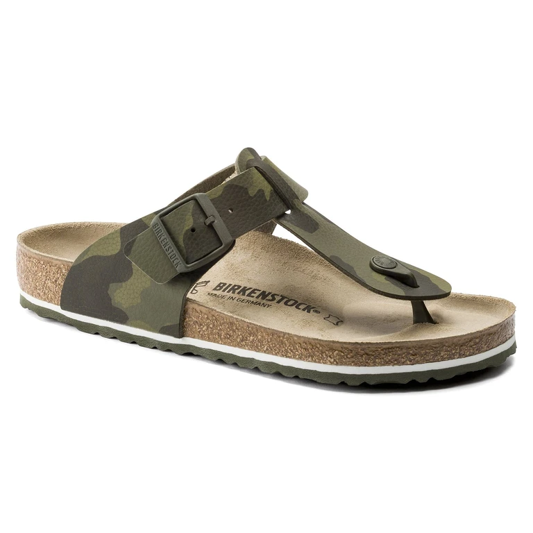 Medina Birko-Flor Leather Desert Soil Camouflage Green Sandals