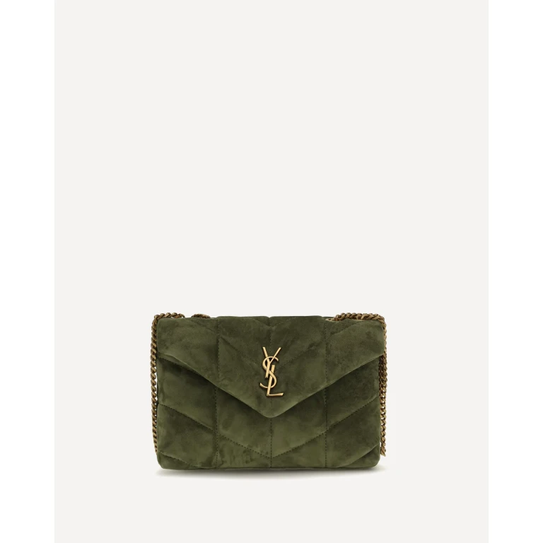 Saint Laurent Sac Épaule LouLou Puffer Toy en Daim
