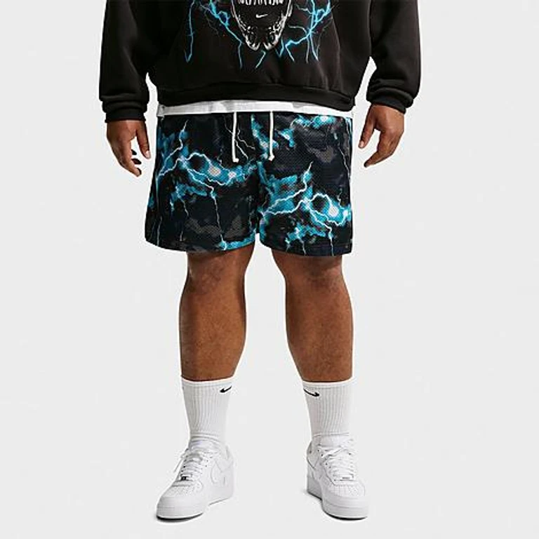 Pantalones cortos de baloncesto Nike Standard Issue Dri-FIT 5" Lightning Mesh en azul claro/negro/marfil pálido