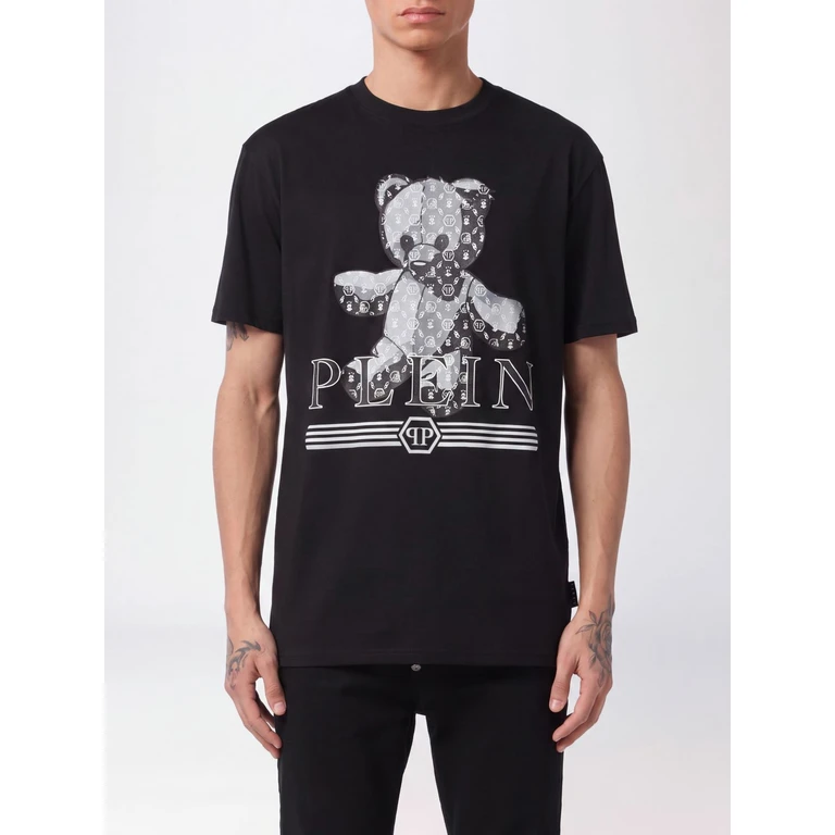 Dropped Shoulder Teddy Bear Print Cotton T-Shirt (UAECMTK8799PJY002N02)