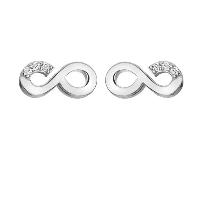 Charming sterling silver stud Orecchini con diamonds Infinitely Much Loved DE731