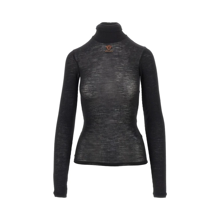 Ribbed wool turtleneck top Woman 40