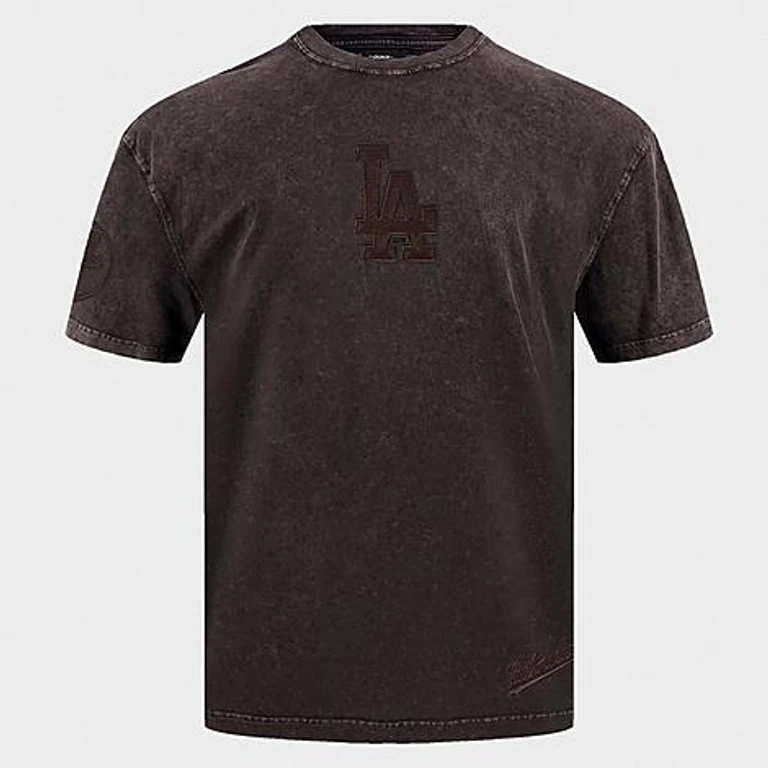 Los Angeles Dodgers MLB Enzyme Wash Logo T-shirt in gewassen bruin