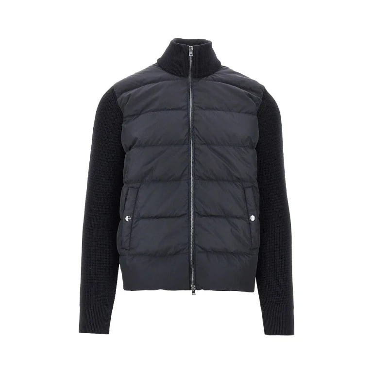 Padded nylon and wool cardigan Man 48