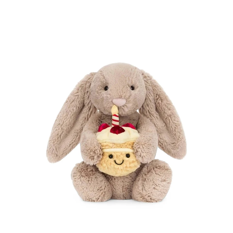 Bashful Beige Bunny 'Birthday' 31cm X 12cm X 9cm