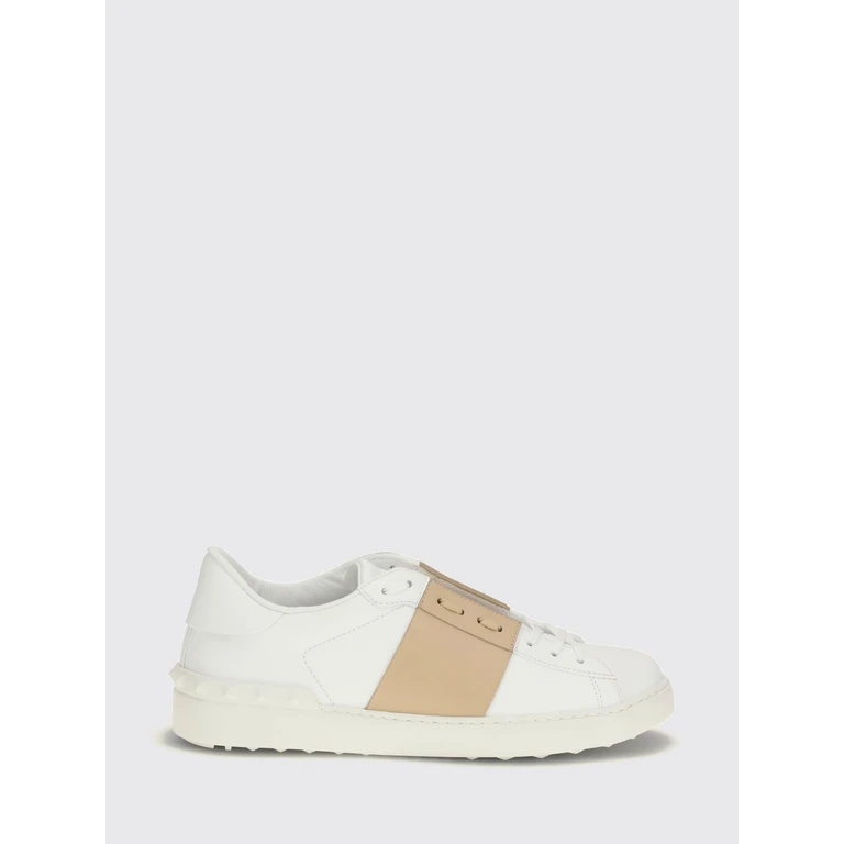 Open Calf Leather Sneakers with Contrasting Band (S0830BLUDAH)