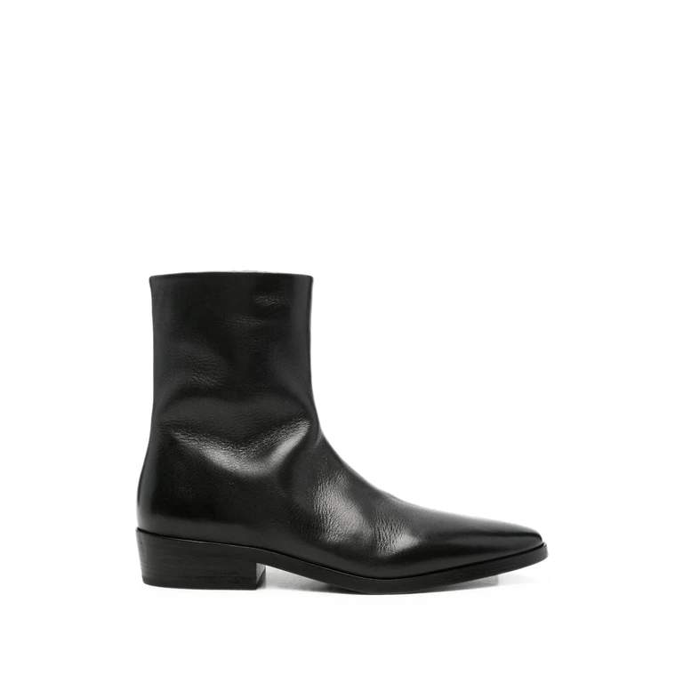 Side-zip Leather Ankle Boots