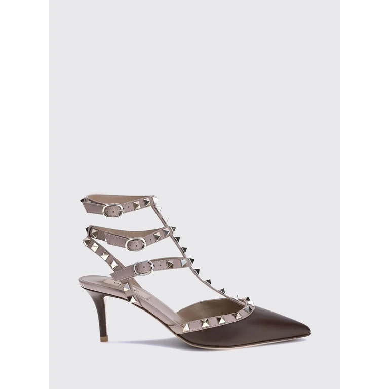 Rockstud Leather Slingback Pumps with Studs and Mid Stiletto Heel (S0375VODCUW)