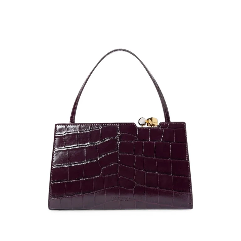 Handbag Leather Dark Burgundy "Le Salon"