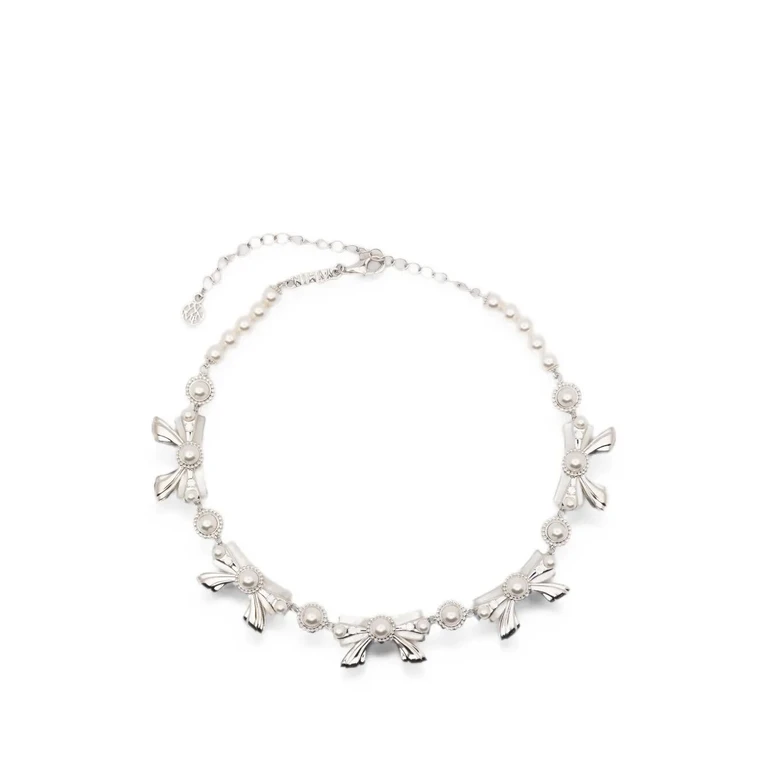 Necklace With Bows And Pearls "Pearl Bowknot Nacre"