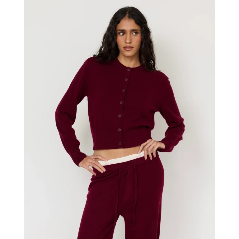 Tove Cashmere Cardigan - Merlot