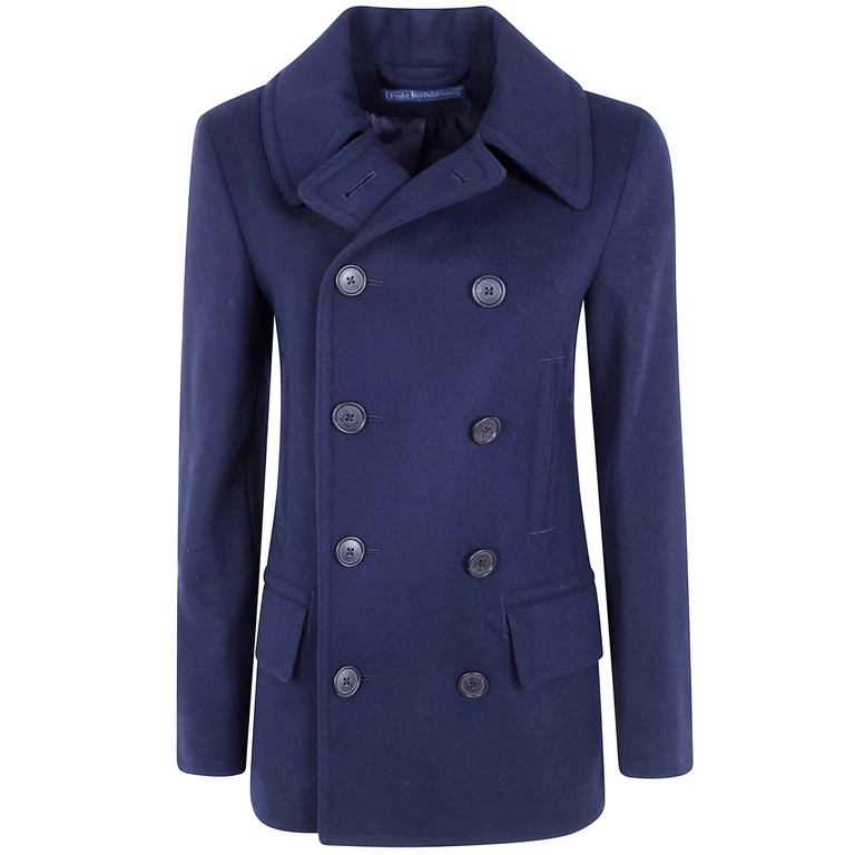 Coat Wool Blue "Woven Coat"